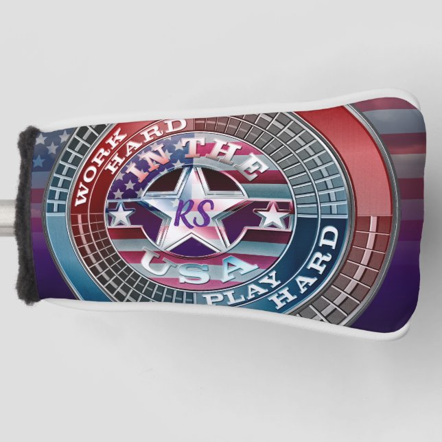 Mit Monogramm USA Golf Head Cover Headcover (Vorderseite)