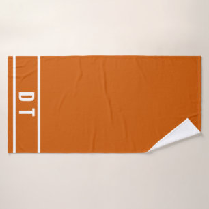 Mit Monogramm - verbrannte Orange Badhandtuch Set