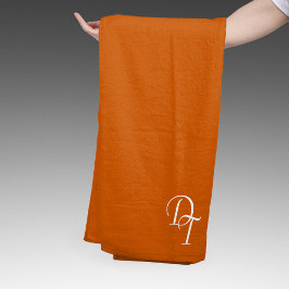 Mit Monogramm - verbrannte Orange Badhandtuch Set