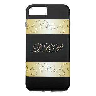 Mit Monogramm verziertes schwarzes Gold Trendy Case-Mate iPhone Hülle