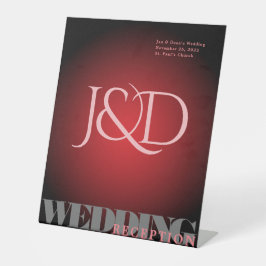 Mit Monogramm Vignette Wedding Pedestal-Zeichen Sockelschild