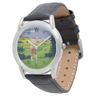 Mit Monogramm Vintage Artgolfkunst Armbanduhr