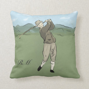 Mit Monogramm Vintage Artgolfkunst Kissen