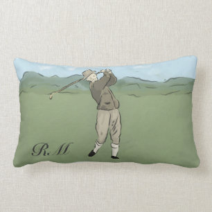 Mit Monogramm Vintage Artgolfkunst Lendenkissen