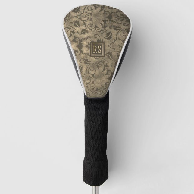 Mit Monogramm Vintage Brocade Golf Head Cover Headcover (Vorderseite)