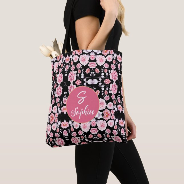 Mit Monogramm Vintage rosa Blume (Von Nahem)