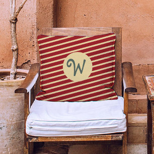 Mit Monogramm Vintage Streifen Kissen