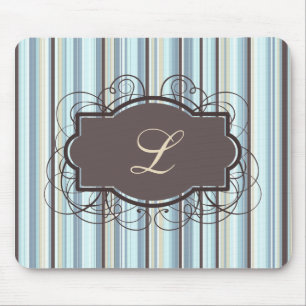 Mit Monogramm Vintage Streifen Mousepad
