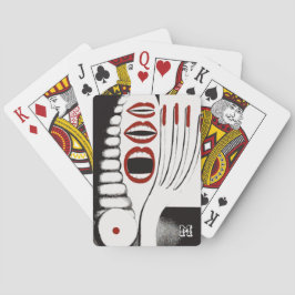 Mit Monogramm Vintager Rotstift und Nägel Spielkarten