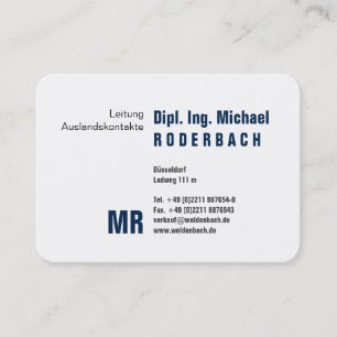 Mit Monogramm Visitenkarte