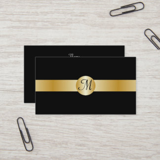 Mit Monogramm Visitenkarte für Schwarz und Gold