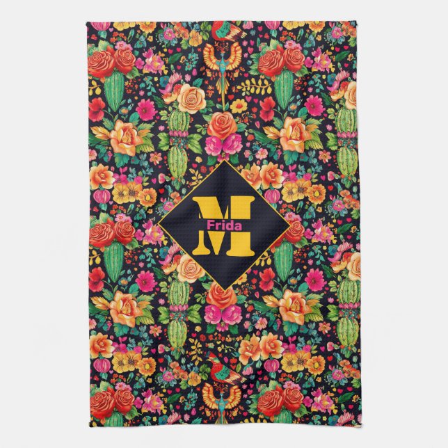 mit Monogramm Viva la Cocina Geschirrtuch (Vertikal)
