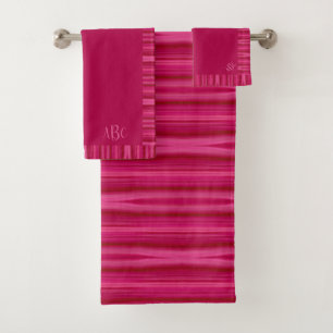 Mit Monogramm Viviane Fuchsia Badhandtuch Set