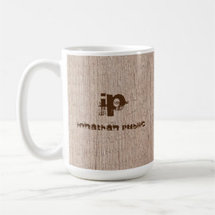 Mit Monogramm Vorlage Elegante Holzplatine Kaffeetasse