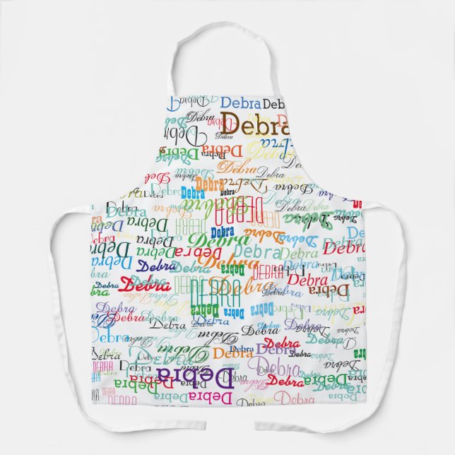 Mit Monogramm Vorname weiß Schürze (Vorderseite)