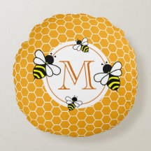 Mit Monogramm Wabenmuster mit Bienen