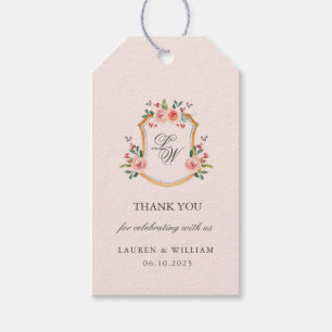 Mit Monogramm Wappen mit Blume Hochzeit Geschenkanhänger