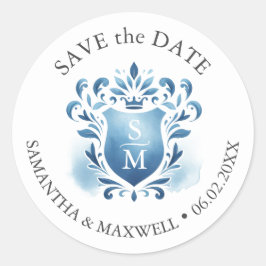 Mit Monogramm Wappen Runder Aufkleber