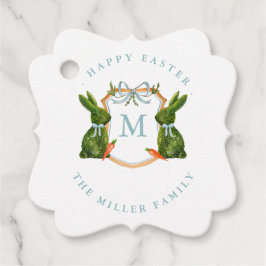 Mit Monogramm Wappen Topiary Bunny Oster Geschenkanhänger