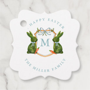 Mit Monogramm Wappen Topiary Bunny Oster Geschenkanhänger