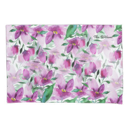 Mit Monogramm Wasserfarbe Blütenhandbemalt Kissenbezug