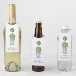 Mit Monogramm Wasserfarbe Flaschenanhänger