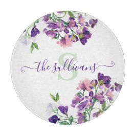 Mit Monogramm Wasserfarbe Süßholz-Zuschnitt Schneidebrett