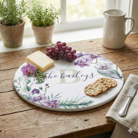 Mit Monogramm Watercolor Orchid Cutting Board