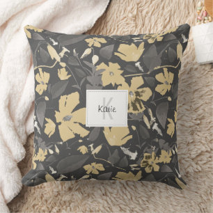 Mit Monogramm Weibchengoldfarbenes Muster Kissen