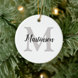 Mit Monogramm Weihnachtsbaum Keramik Ornament