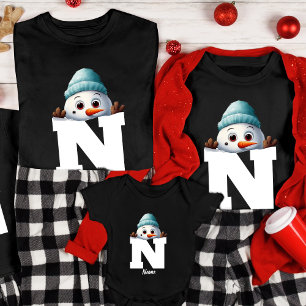 Mit Monogramm Weihnachtsfamilie Custom Niedlich Sn T-Shirt