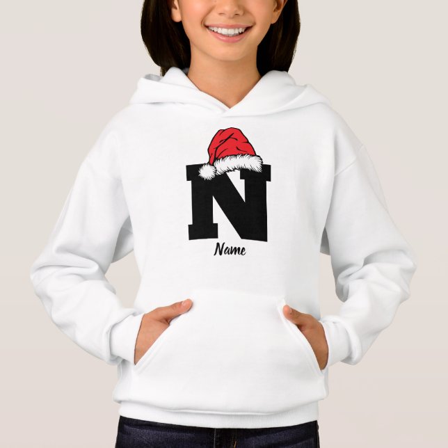 Mit Monogramm Weihnachtsfamilien personalisieren m Hoodie (Vorderseite)
