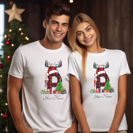 Mit Monogramm Weihnachtsfamilien personalisieren m T-Shirt