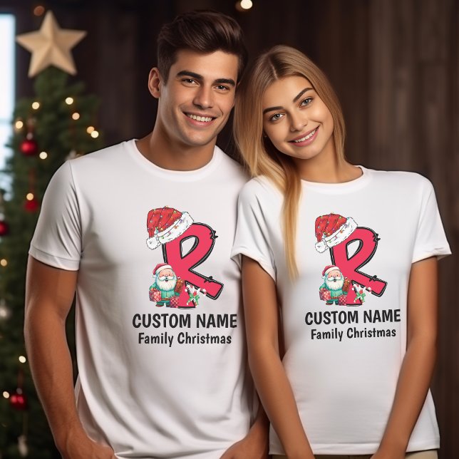 Mit Monogramm Weihnachtsfamilien personalisieren m T-Shirt (Von Creator hochgeladen)