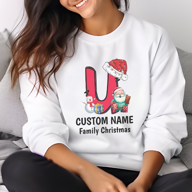 Mit Monogramm Weihnachtsfamilien personalisieren m T-Shirt (Von Creator hochgeladen)