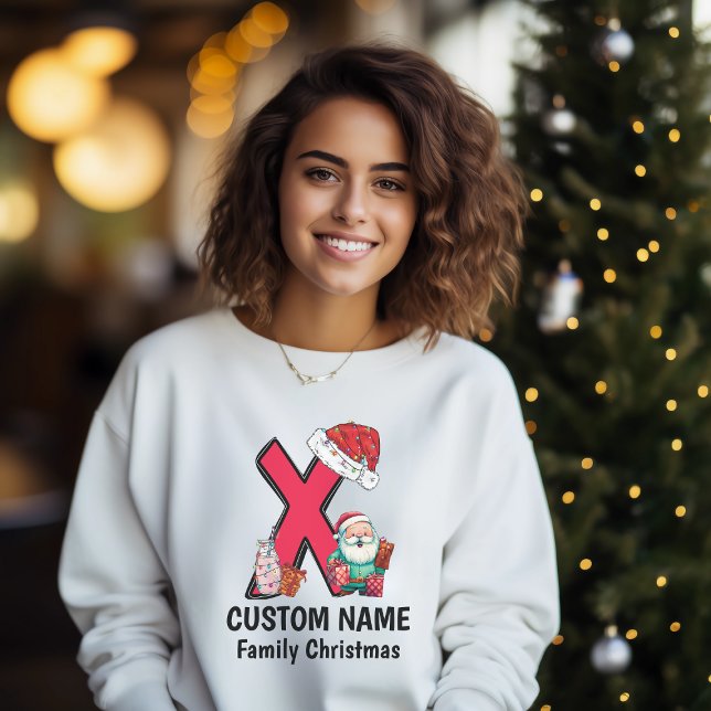 Mit Monogramm Weihnachtsfamilien personalisieren m T-Shirt (Von Creator hochgeladen)