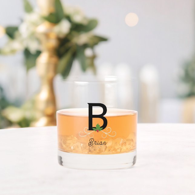 Mit Monogramm Weihnachtsfeier Whiskyglas (Insitu (Hochzeit))