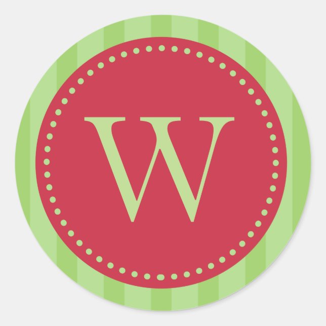 Mit Monogramm Weihnachtsfeiertage / Geschenketiket Runder Aufkleber (Vorderseite)