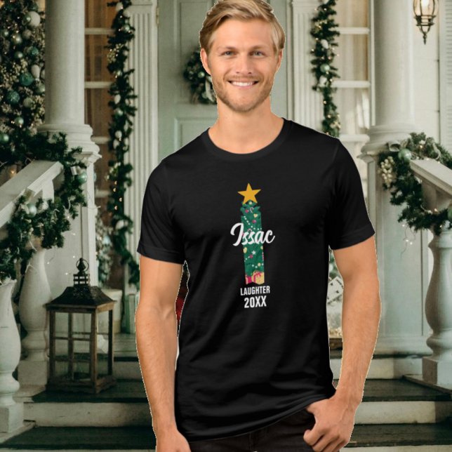 Mit Monogramm Weihnachtsferien Issac Meaning Tri-Blend Shirt (Von Creator hochgeladen)