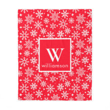 Mit Monogramm Weihnachtsfest mit Rotem Schneeflock