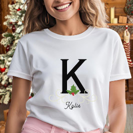Mit Monogramm Weihnachtsfrauen T-Shirt