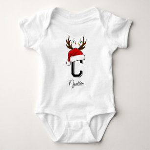 Mit Monogramm Weihnachtsmatte Baby Strampler