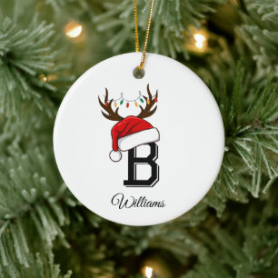 Mit Monogramm Weihnachtsmatte Keramik Ornament