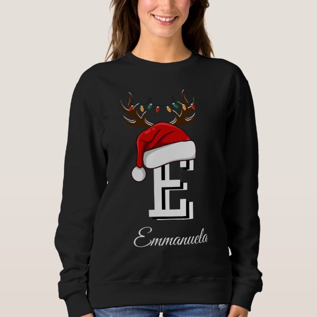 Mit Monogramm Weihnachtsmatte Sweatshirt (Vorderseite)