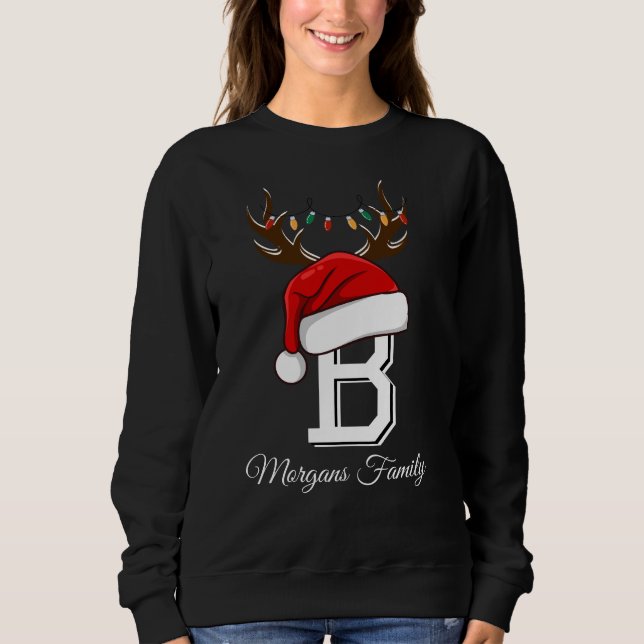 Mit Monogramm Weihnachtsmatte Sweatshirt (Vorderseite)