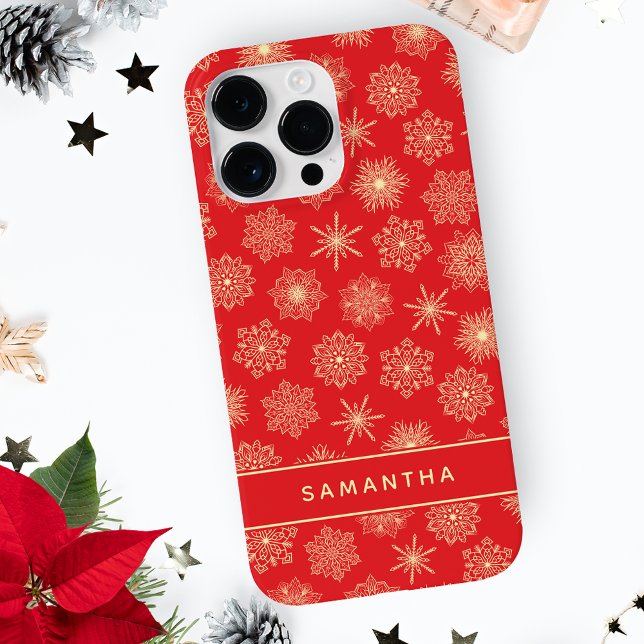 Mit Monogramm Weihnachtsschneeflocken Case-Mate iPhone Hülle (Von Creator hochgeladen)