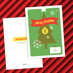 Mit Monogramm Weihnachtssymbole Weihnachtskarte Feiertagskarte