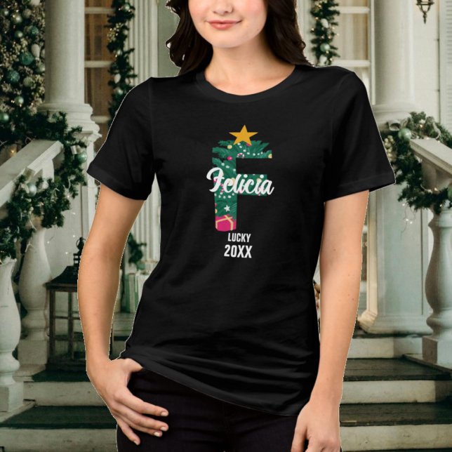 Mit Monogramm Weihnachtszeit F Erstpassung Tri-Blend Shirt (Von Creator hochgeladen)