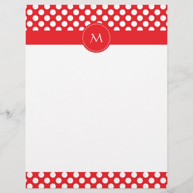 Mit Monogramm weißer und roter Polka-Dot (Vorderseite)