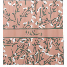 Mit Monogramm weißes Rosa und grünes Blumenmuster